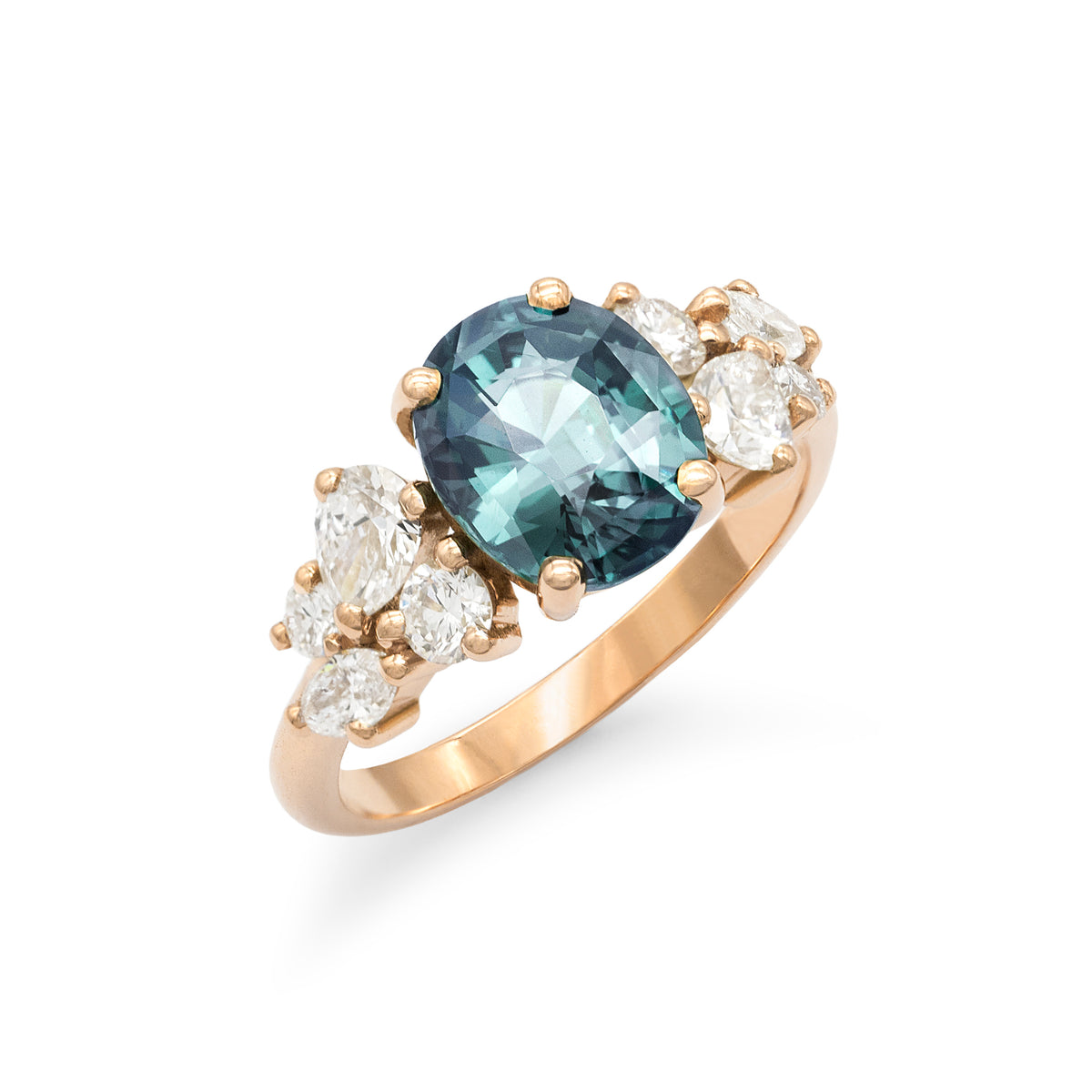 Bague de fiançailles épaulée Saphir