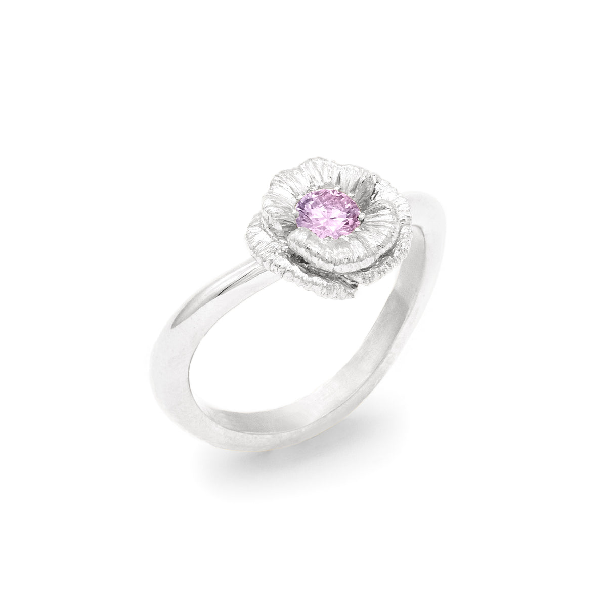 Bague de fiançailles solitaire Coquelicot
