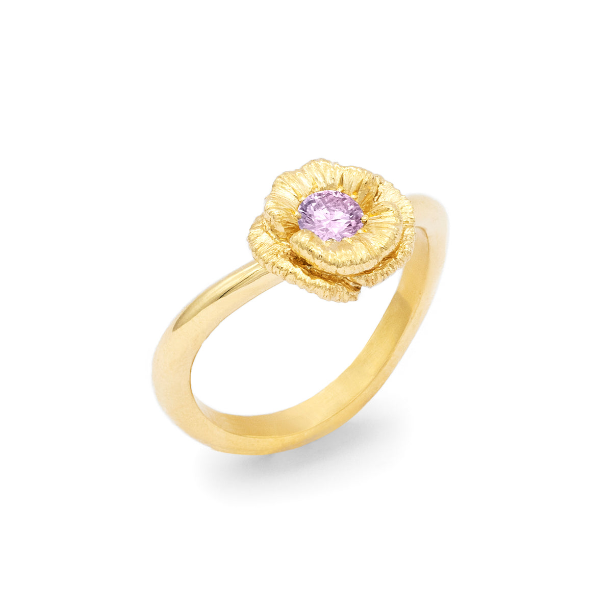 Bague de fiançailles solitaire Coquelicot