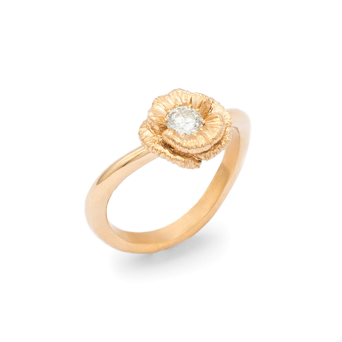 Bague de fiançailles solitaire Coquelicot