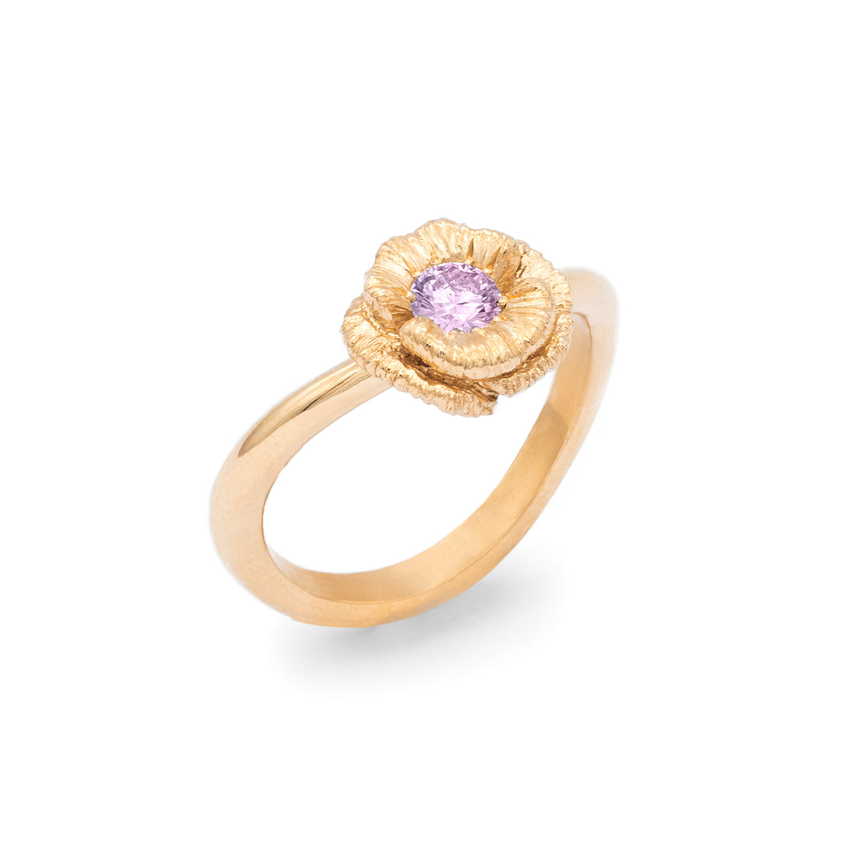 Bague de fiançailles solitaire Coquelicot