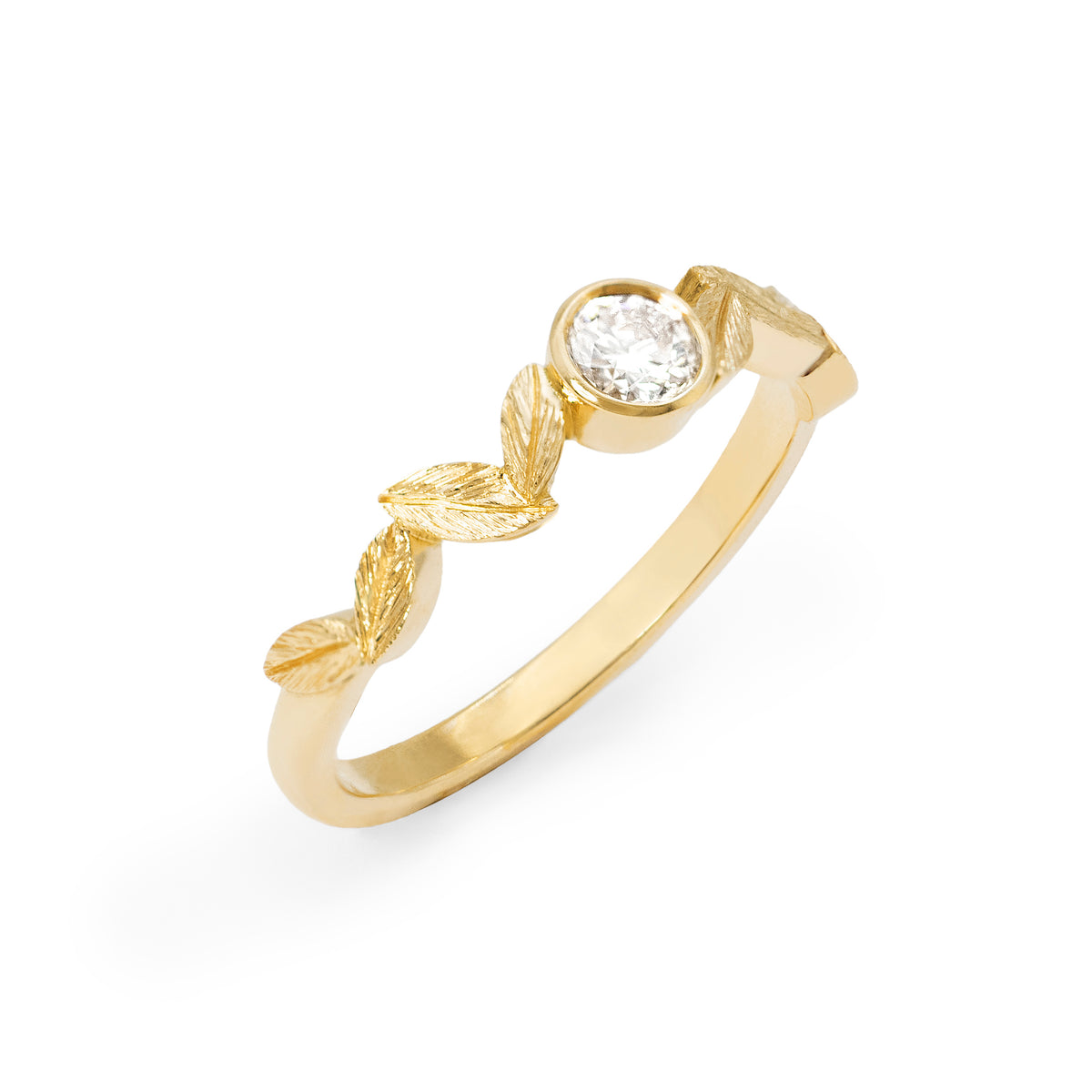 Solitaire feuilles d’olivier Diamant