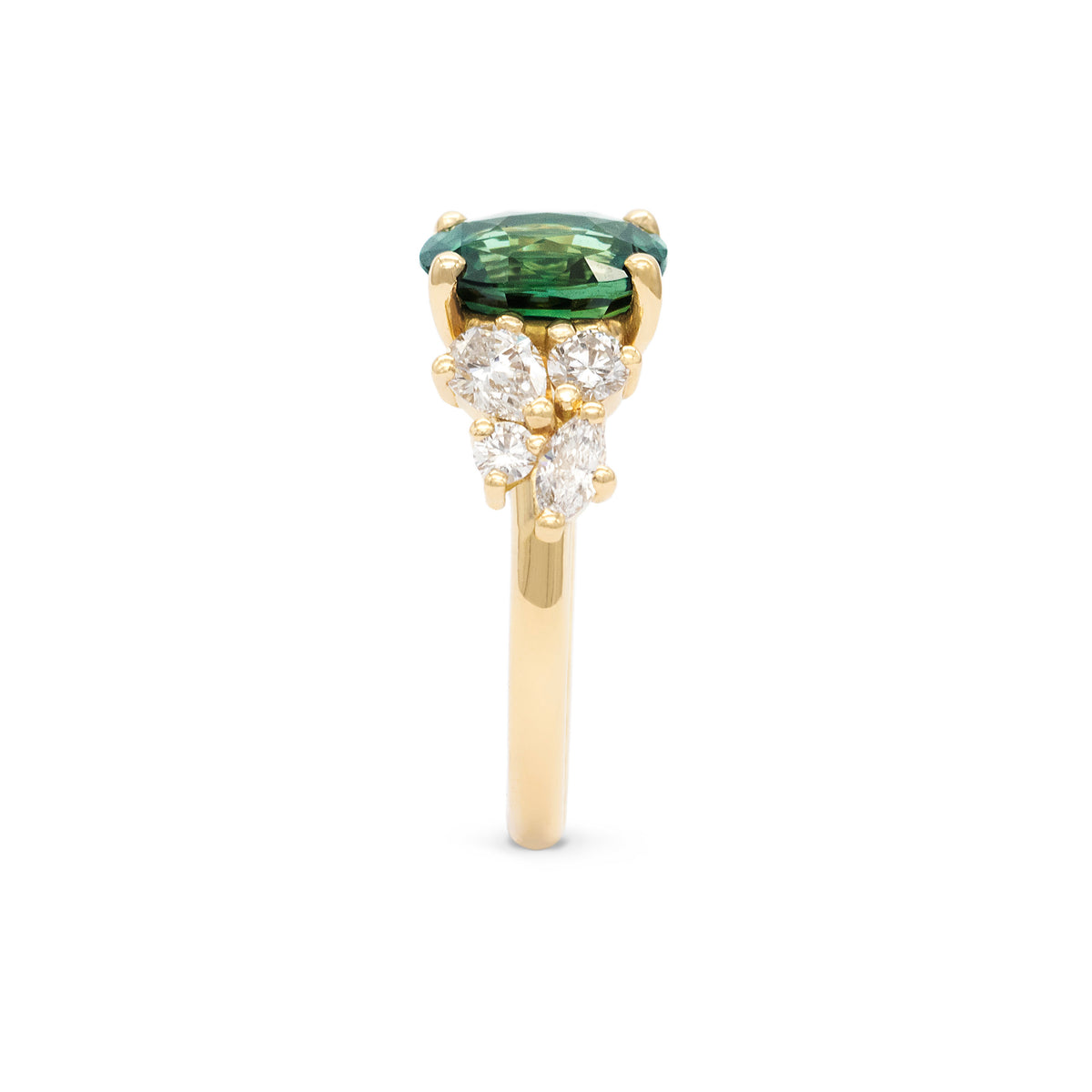 Bague de fiançailles épaulée Saphir
