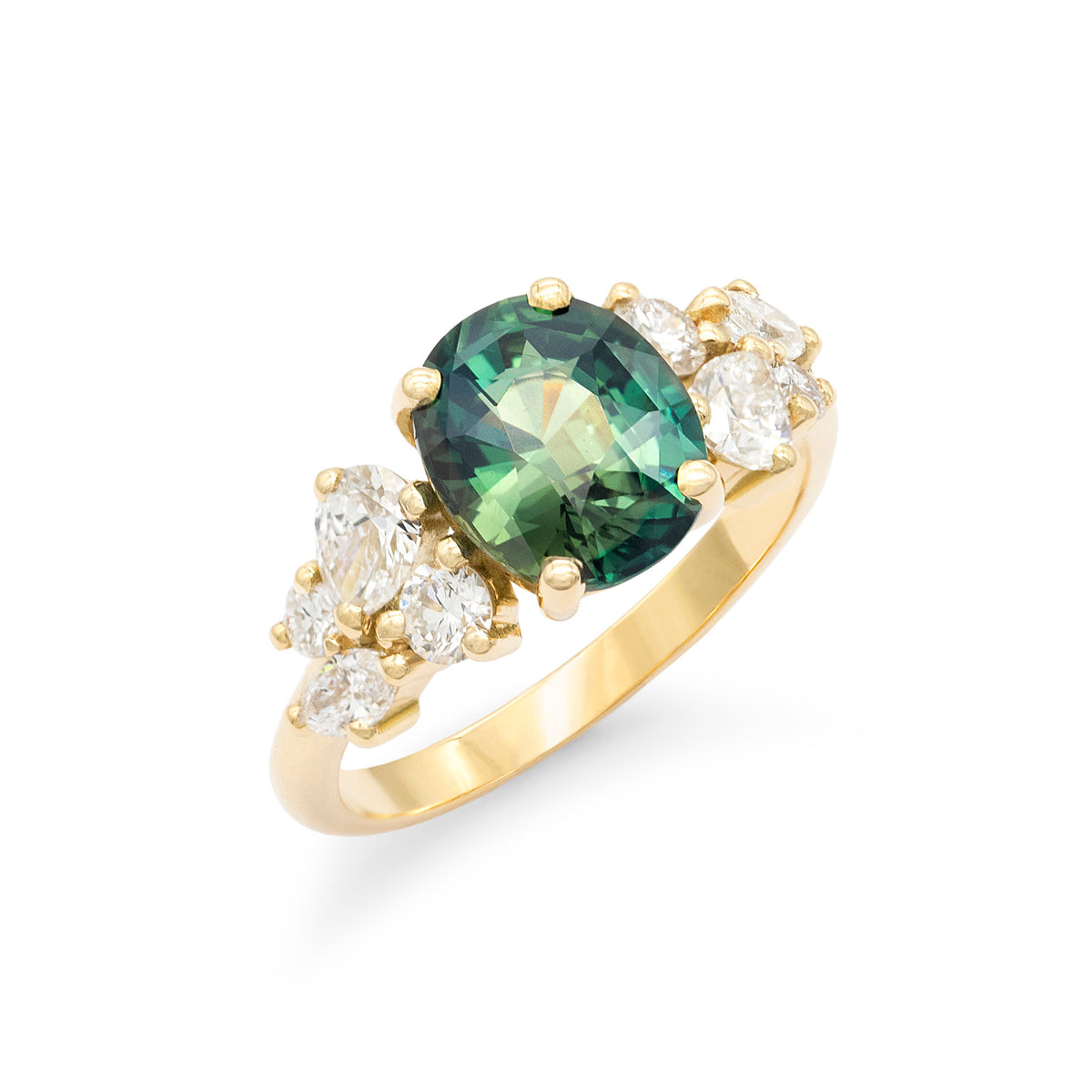 Bague de fiançailles épaulée Saphir
