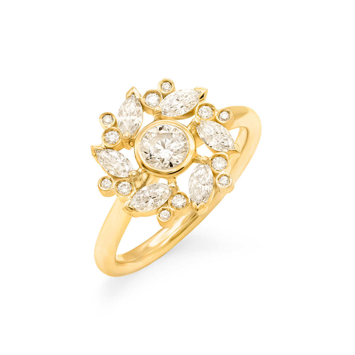 Bague Flocon navettes