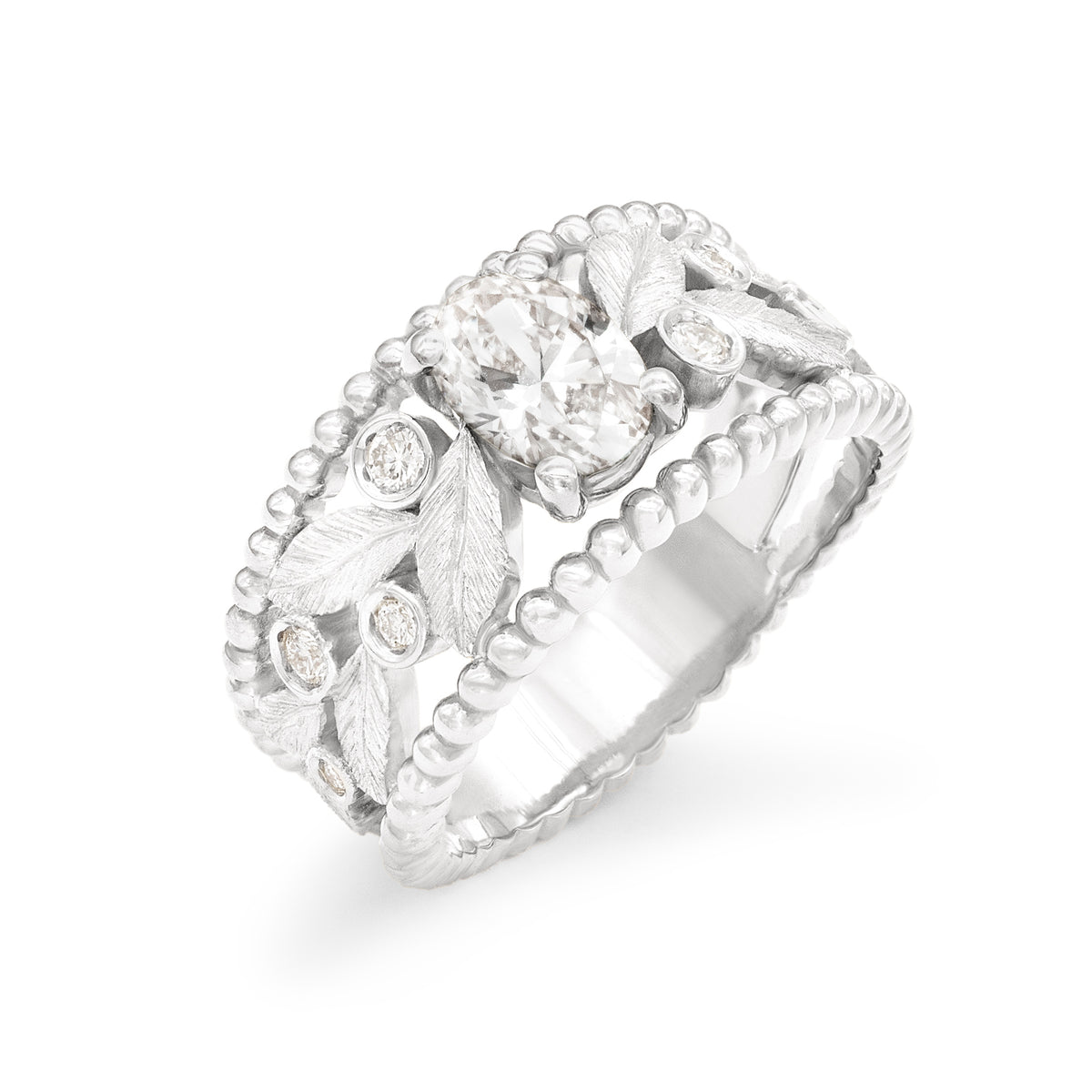 Bague Rameau d'olivier band ring Diamant