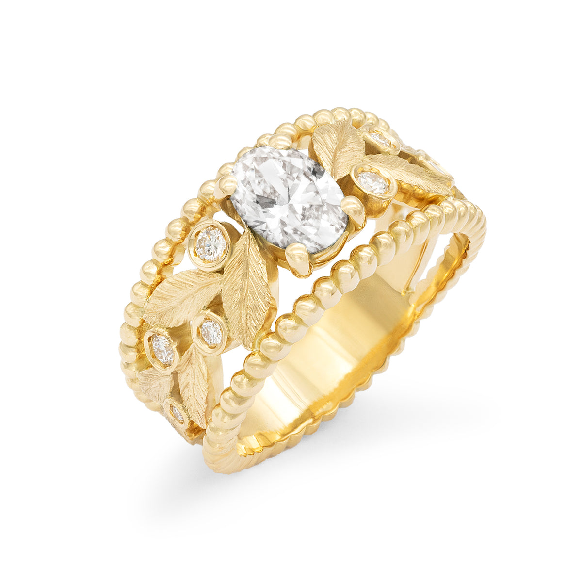 Bague Rameau d'olivier band ring Diamant