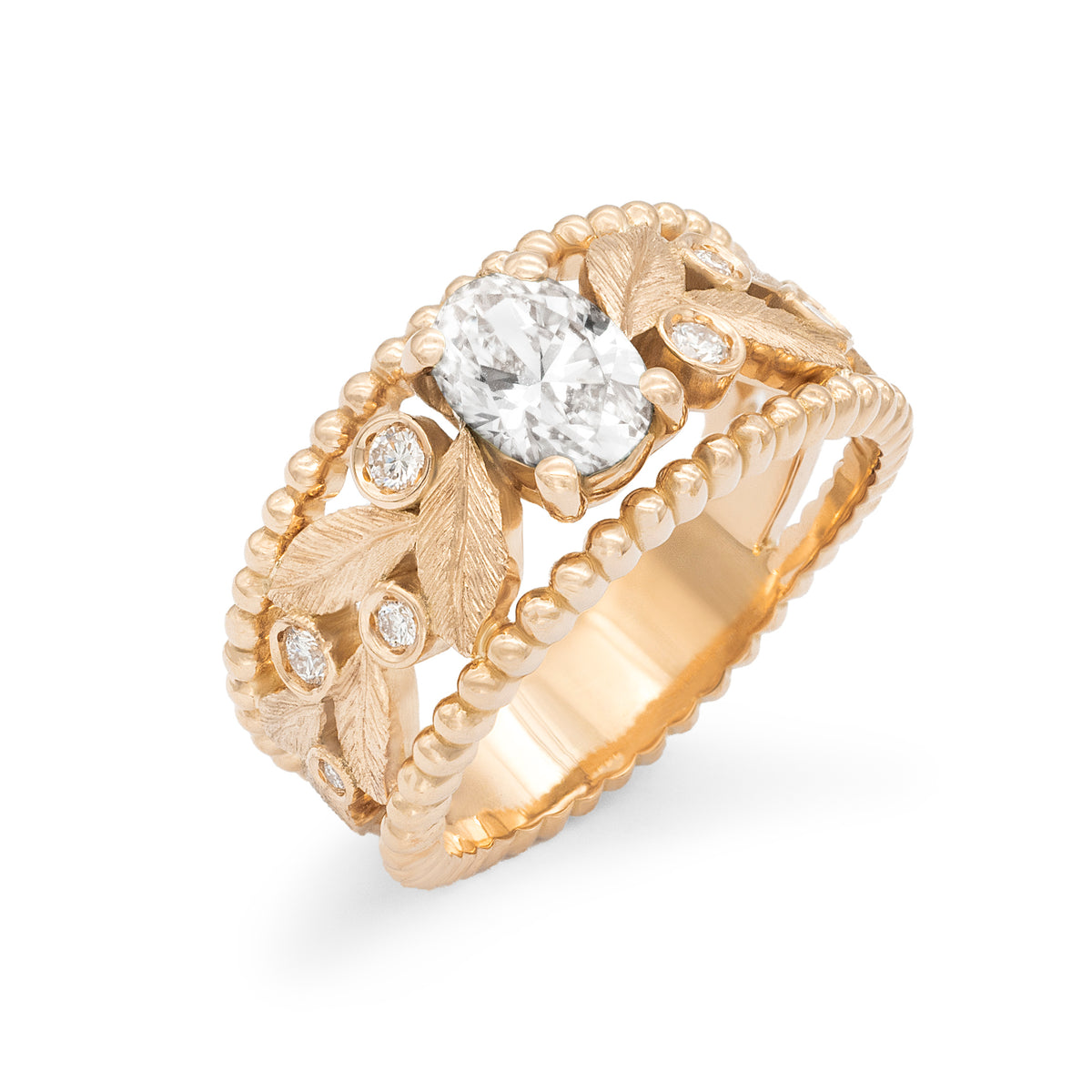 Bague Rameau d'olivier band ring Diamant
