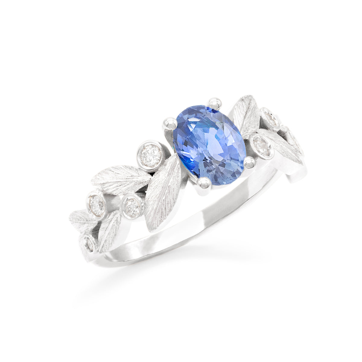 Bague Rameau d'olivier Saphir