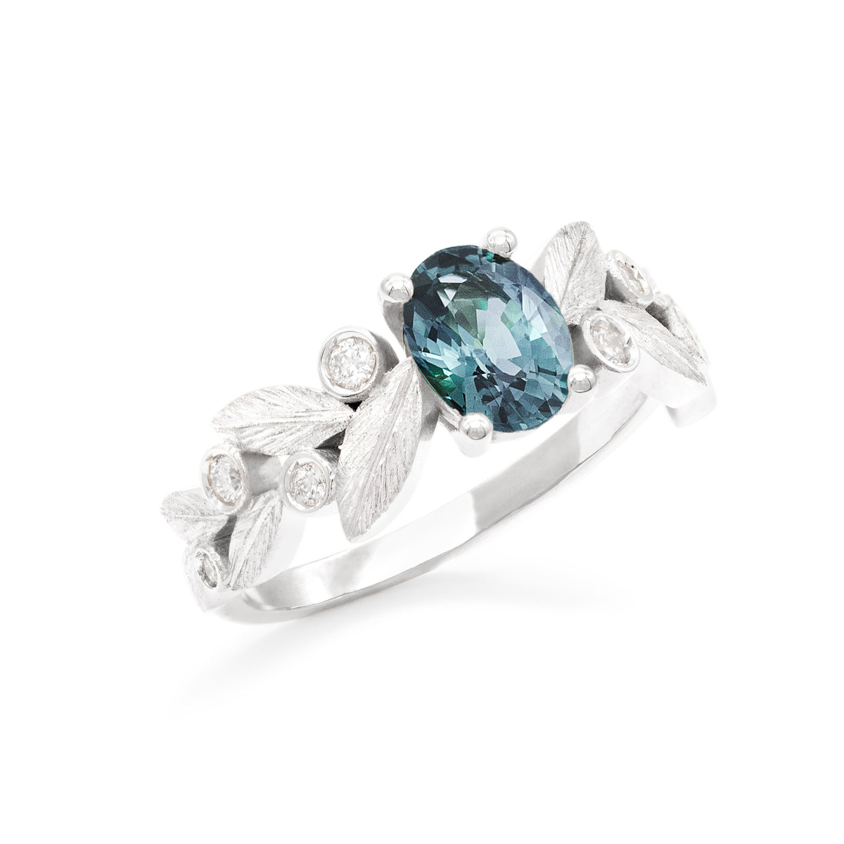 Bague Rameau d'Olivier saphir Teal