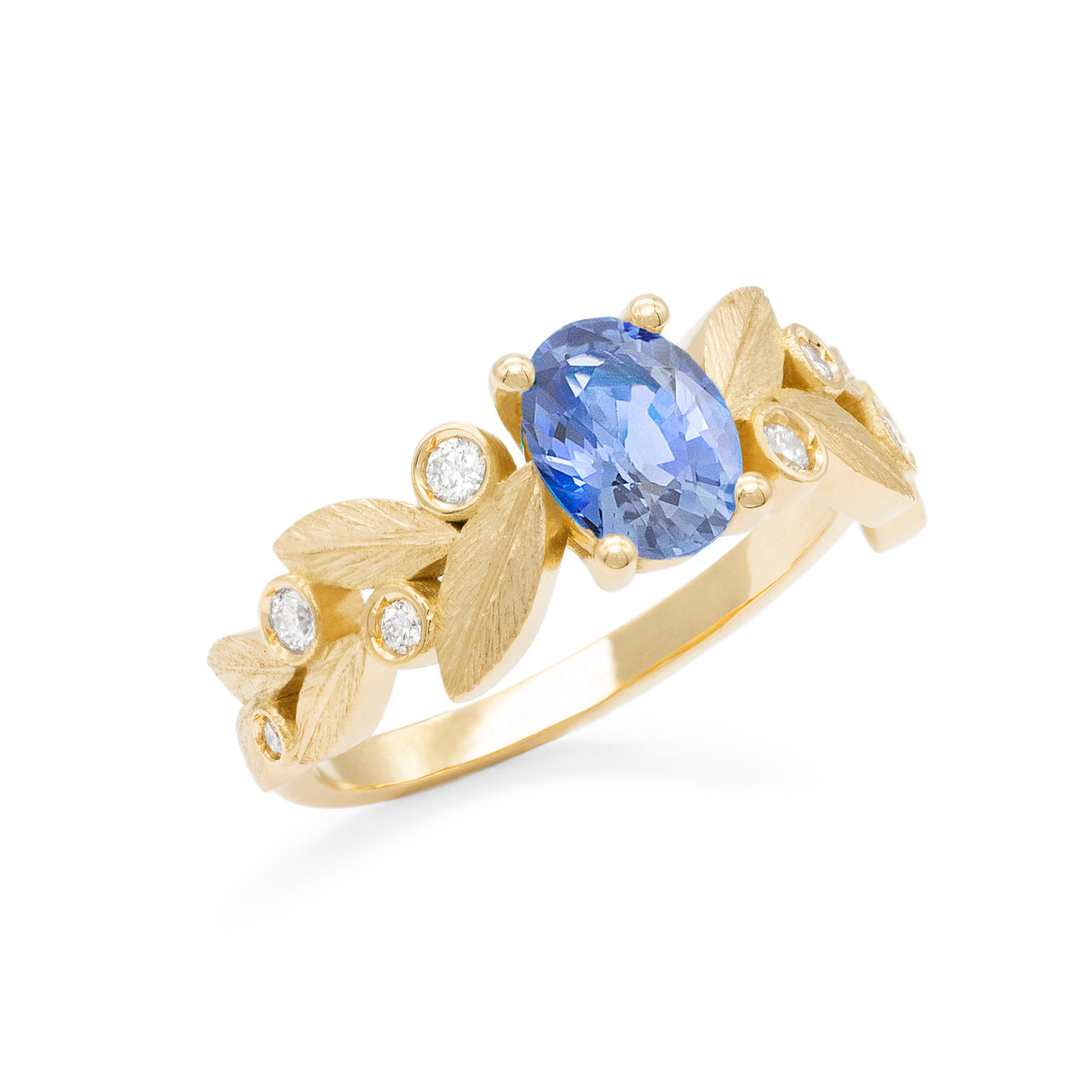 Bague Rameau d'olivier Saphir