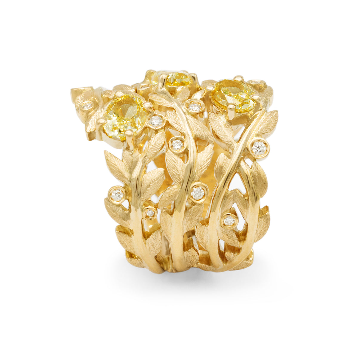 Bague trio de branches d’olivier