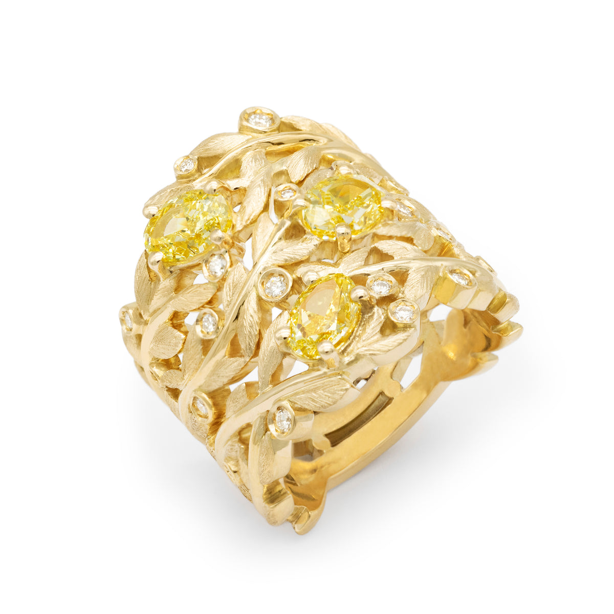 Bague trio de branches d’olivier