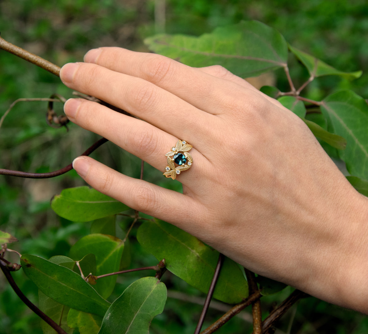 Bague bouquet d’olivier Saphir