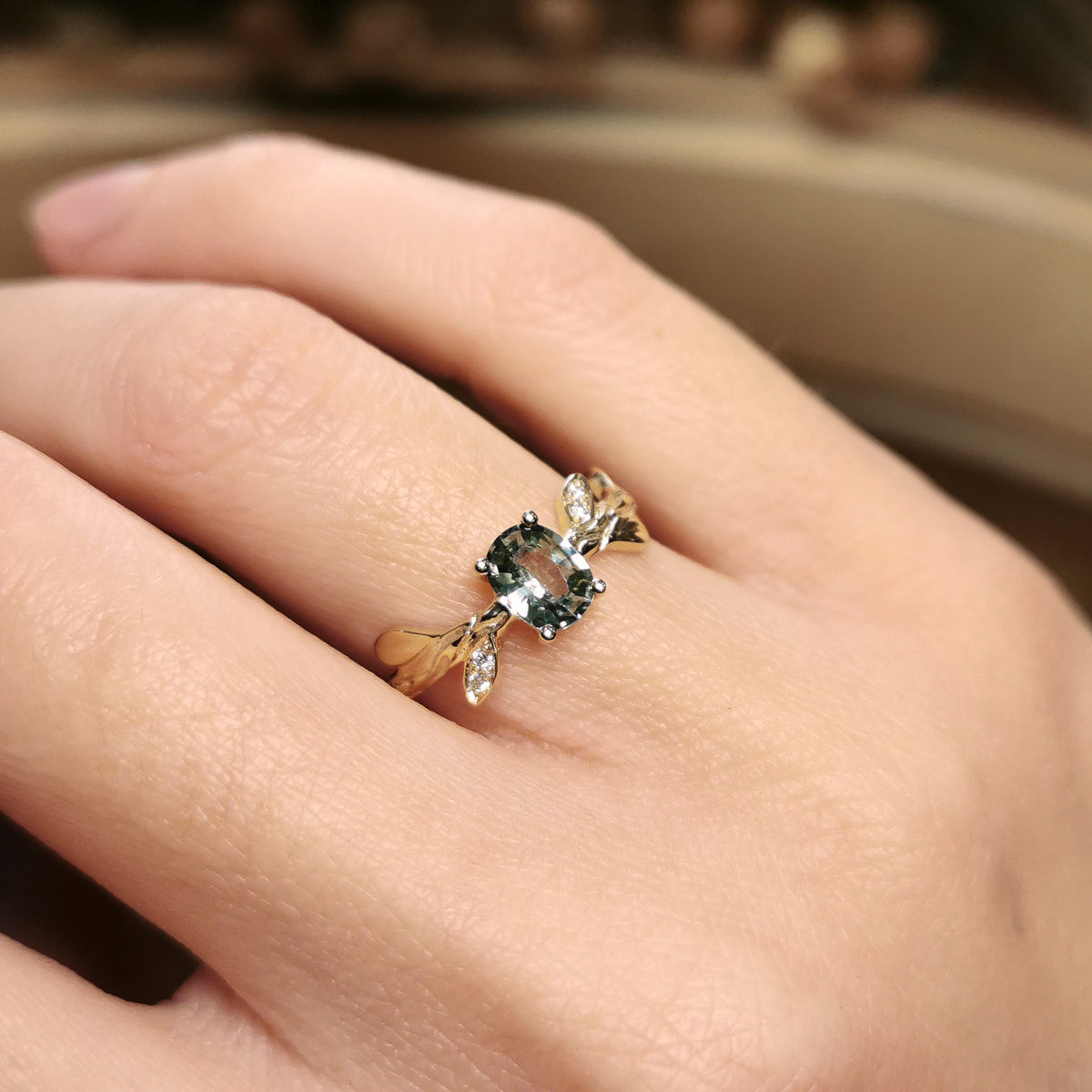 Bague Branche Saphir ovale