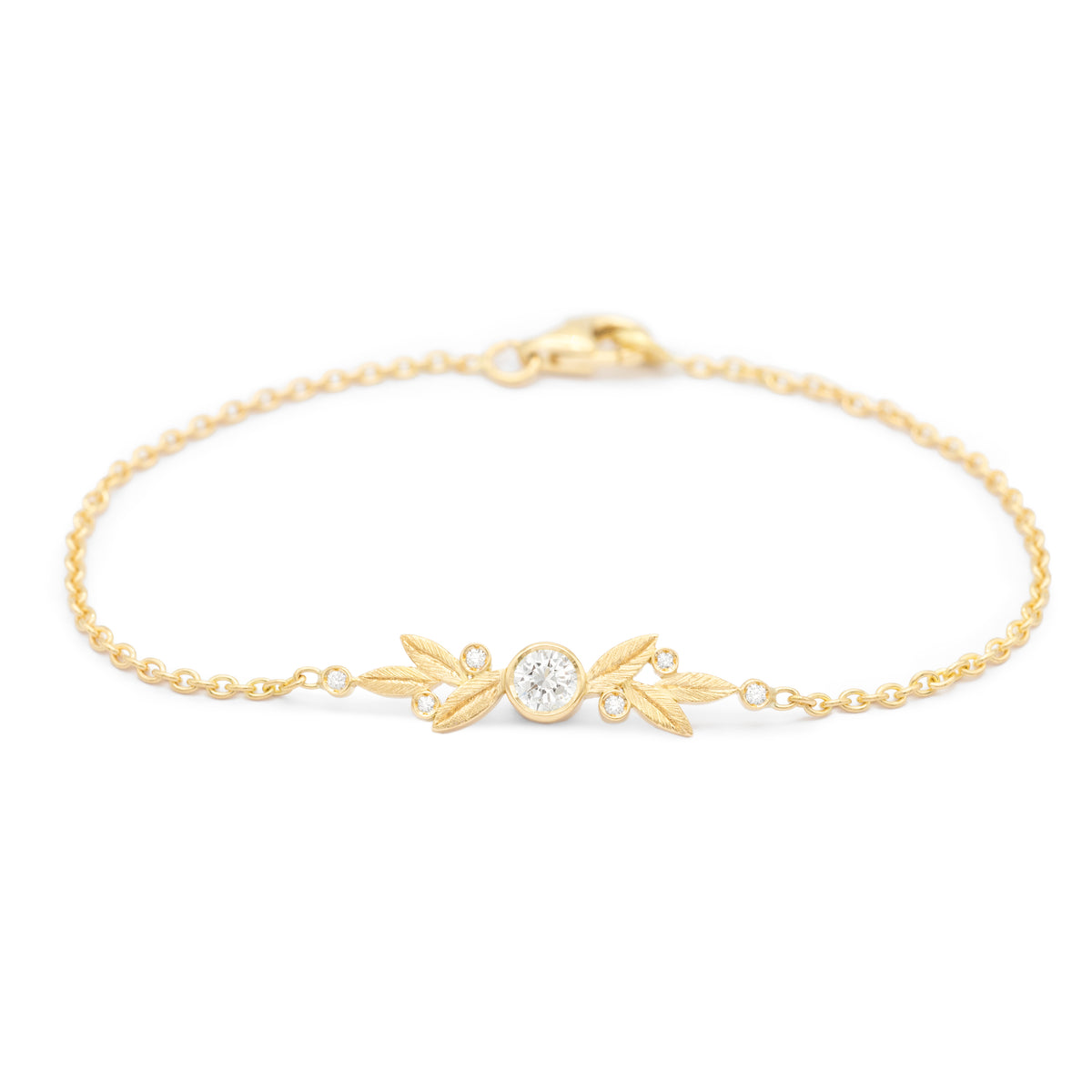 Bracelet chaine Feuilles d’Olivier diamant