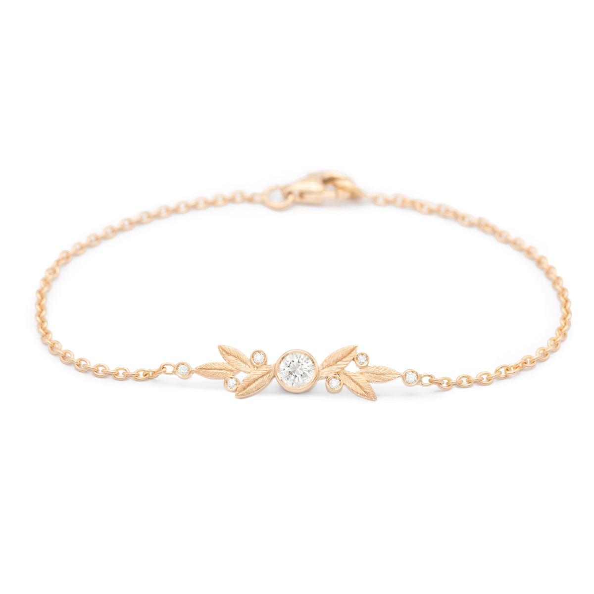 Bracelet chaine Feuilles d’Olivier diamant