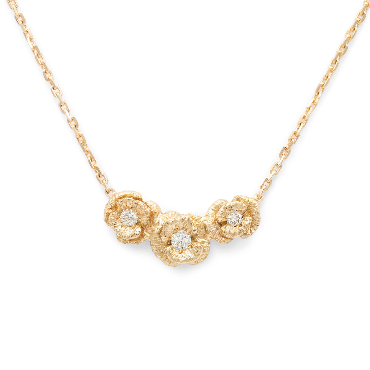 Collier trio de coquelicots