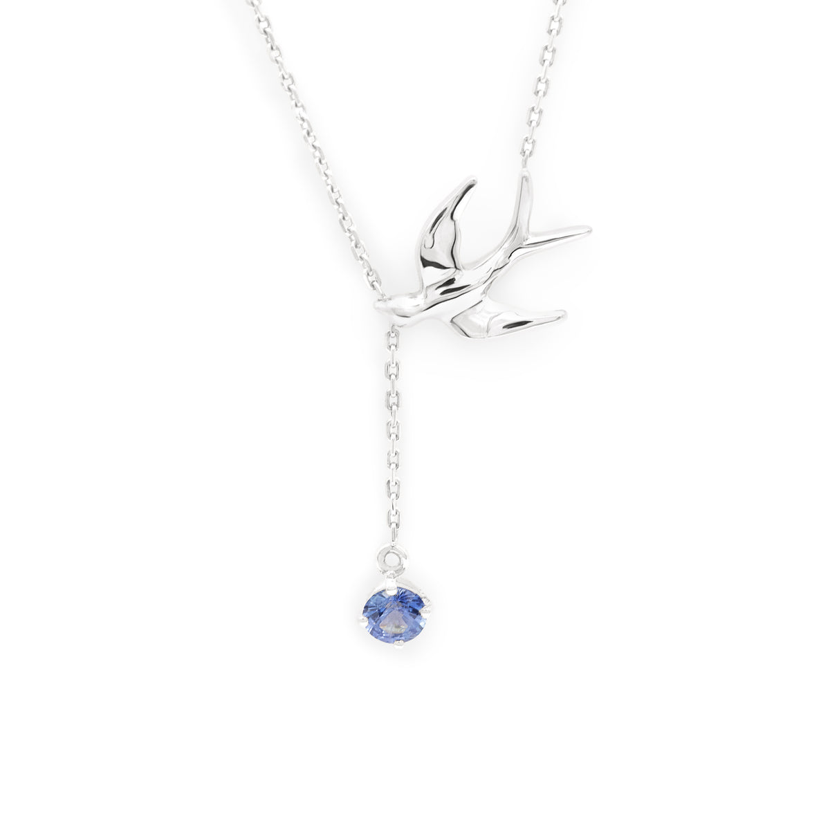Collier hirondelle et sa précieuse Saphir