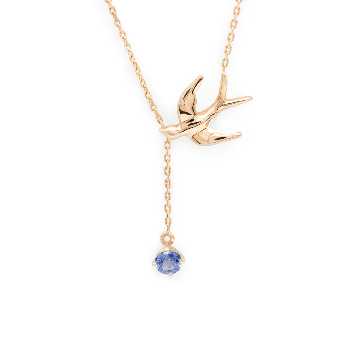 Collier hirondelle et sa précieuse Saphir